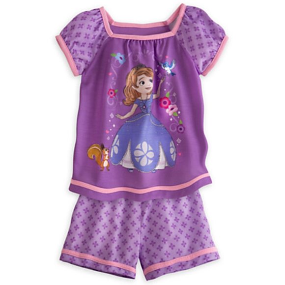 Disney Store Sofia Tangled Short & Shirt Pajama Set NWT - Picture 1 of 6